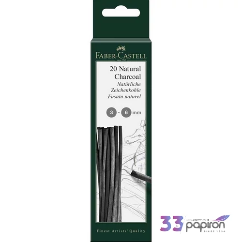 Faber-Castell szénceruza Pitt faszén natúr csomag 3-6mm. AG-Pitt 129198