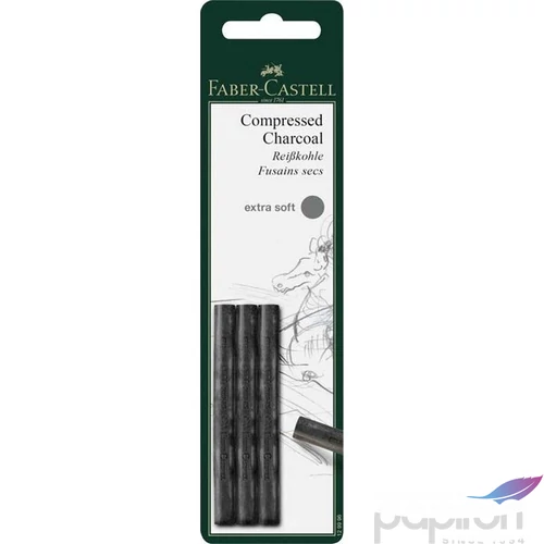 Faber-Castell szénceruza Pitt préselt faszén 3db Extra Soft. AG-Pitt extrapuha 129996