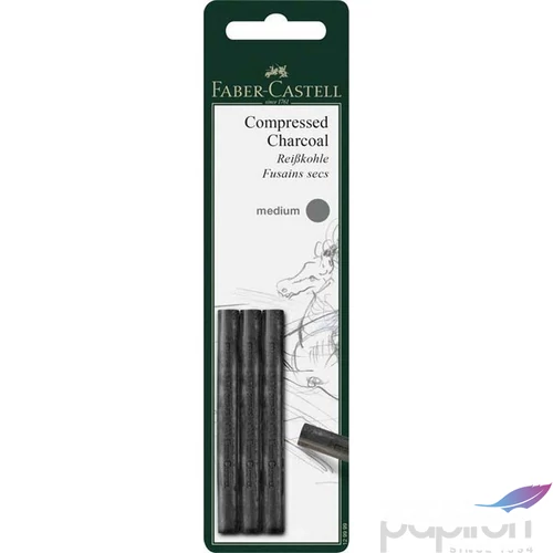 Faber-Castell szénceruza Pitt préselt faszén 3db Medium. AG-Pitt médium 129999