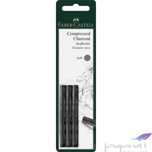 Faber-Castell szénceruza Pitt préselt faszén 3db Soft. AG-Pitt puha 129997