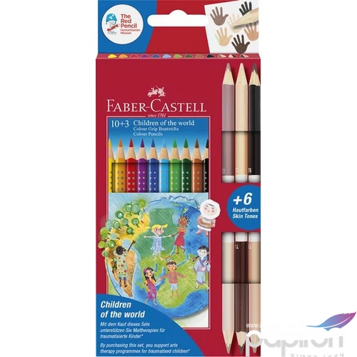 Faber-Castell színes ceruza 10+3db Grip + bicolor 6 bőrszín 201746