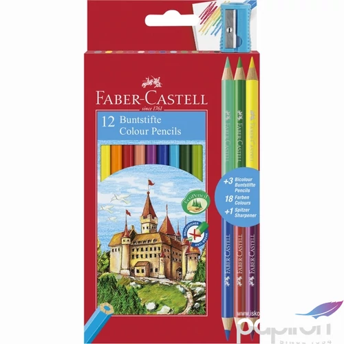 Faber-Castell színes ceruza 12+3db os FC- készlet várak bicolor 120112+3 110312