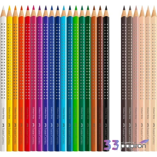 Faber-Castell színes ceruza 18+6db-os Grip+test színű+bicolor 112819