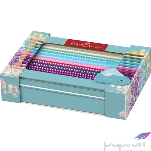 Faber-Castell színes ceruza 20db Sparkle készlet + Sleeve hegyező 201641 FC-Faber-Castell Sparkle szett 20