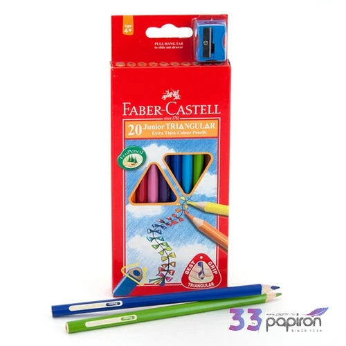 Faber-Castell színes ceruza 20db Grip Junior Triangular+hegyező. 116 520