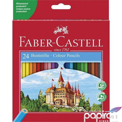 Faber-Castell színes ceruza 24db-os Környezetbarát. várak vár 120124LE / 120124 törésállóheggyel 12012