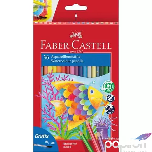Faber-Castell színes ceruza 36db-os, aquarell+ecset halas