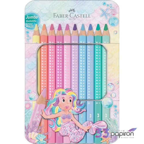 Faber-Castell Színesceruza háromszögletű SPARKLE Jumbo  készlet 10d pasztell fém 210910