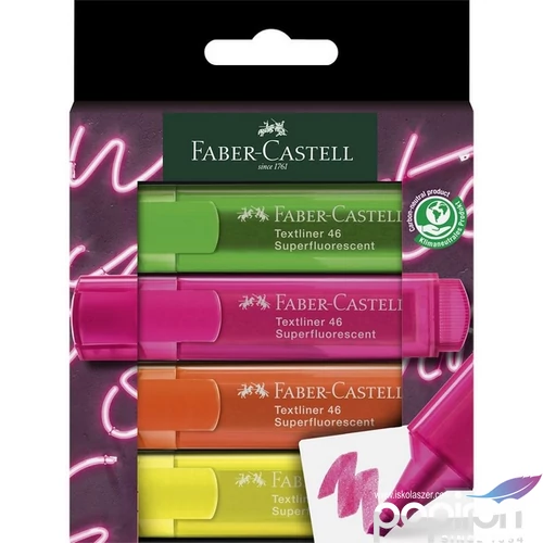 Faber-Castell szövegkiemelő Készlet 4Db-Os 1546 Neon GenZ 2023