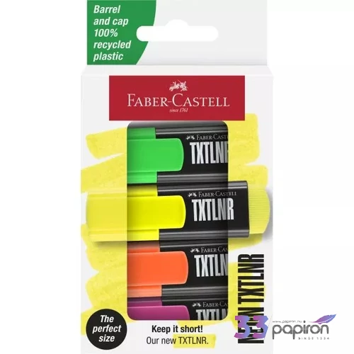 Faber-Castell Szövegkiemelő készlet 4db-os mini TXTLNR fluoreszkáló papír dobozban 154204