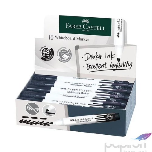 Faber-Castell táblafilc W20 kerek hegyű fekete 254099