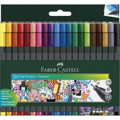 Faber-Castell tűfilckészlet 20db Grip 0,4mm készlet 151620