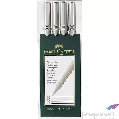 Faber-Castell tűfilckészlet "Ecco-Pigment -0, 1;0,3;0,5;0,7mm - fe" rostiron 166004