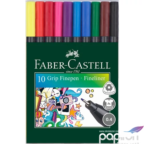 Faber-Castell tűfilckészlet Grip 0,4mm 10db rostiron 151610 151610