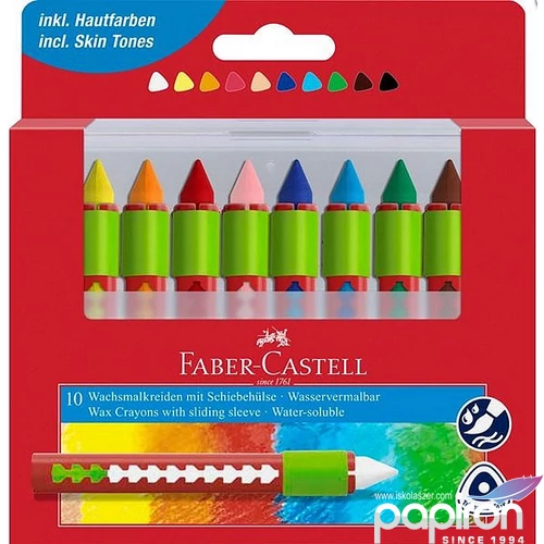 Faber-Castell zsírkréta 10db zsírkréta szett + fogó. zsírkréta. 120014