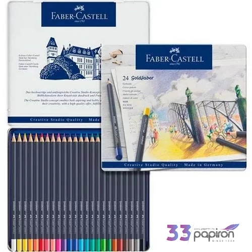 Faber-Castellszínesceruza Akvarell készlet 24db-os hatszögletű GOLDFABER AQUA papír dobozban Víz 114617