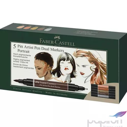 Faber Castell filctoll készlet AG-Kétvégű művész filctoll  5db-os PITT PORTRÉ