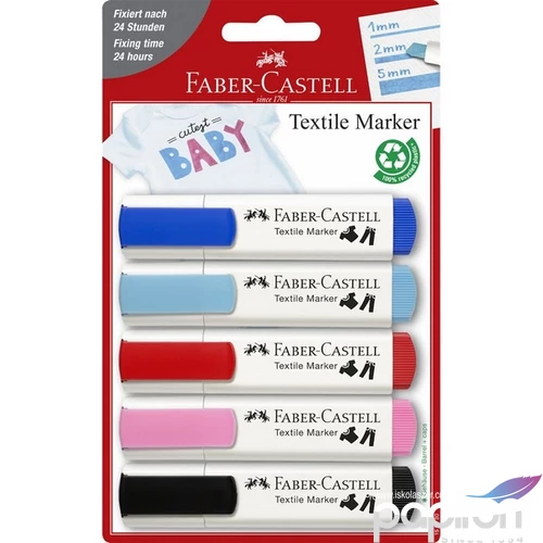 Faber Castell textilfilc készlet, 5db-os pasztell színek