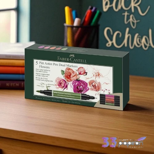 Faber Castell filctoll készlet AG-Kétvégű művész filctoll  5db-os PITT VIRÁGOK 162007