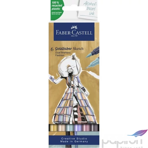 Faber Castell filctoll készlet Art and Graphic kétvégű alkoholos 6db-os GOLDFABER SKETCH "DIVAT