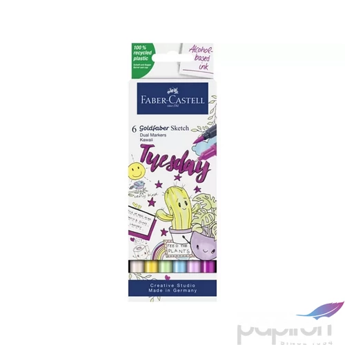 Faber Castell filctoll készlet Art and Graphic kétvégű alkoholos 6db-os GOLDFABER SKETCH "KAWAII