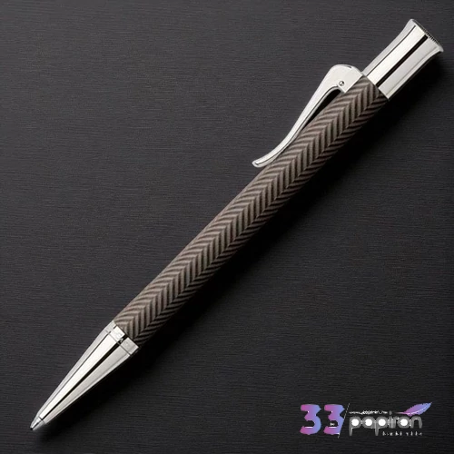Faber Castell golyóstoll GVFC Guilloche Ciselé ródium bevonatú barna csavar mechanikával 146731