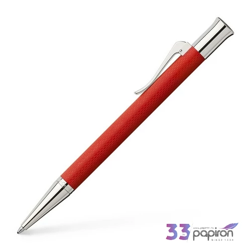 Faber Castell golyóstoll GVFC Guilloche ródium bevonatú india piros csavar mechanikával 145266