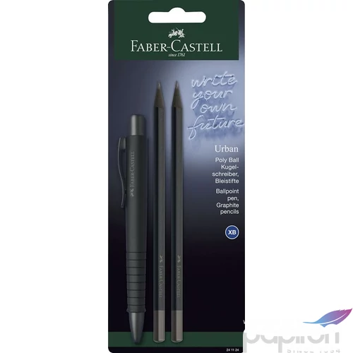 Faber Castell golyóstoll szett 1db-os POLY BALL Urban XB-s hegy 2db grafitceruza Urban B fekete BL. 2024