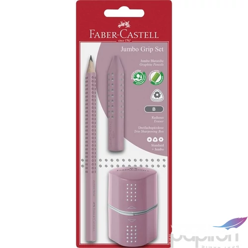 Faber Castell grafitceruza 1db-os GRIP 2001 Jumbo (B) +trió hegyező radír rózsa 580082