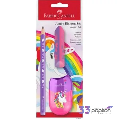 Faber Castell grafitceruza Unikornis háromszögletű jumbo , hegyező, radír