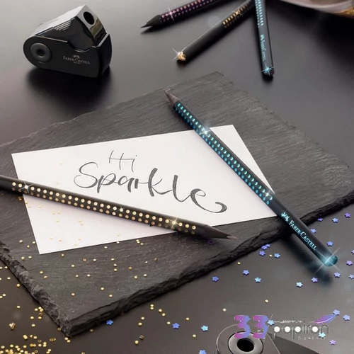 Faber Castell grafitceruza SPARKLE gyöngyházfényű fekete - KÉK HB=B 118268
