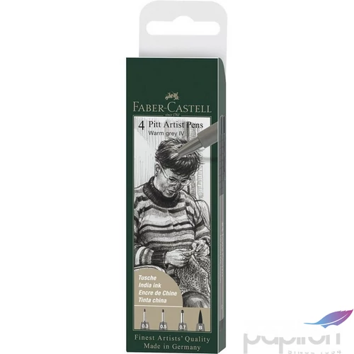 Faber Castell művész filctoll 4db-os PITT 273 melegszürke IV. S;F;M;B-s hegyvastagság