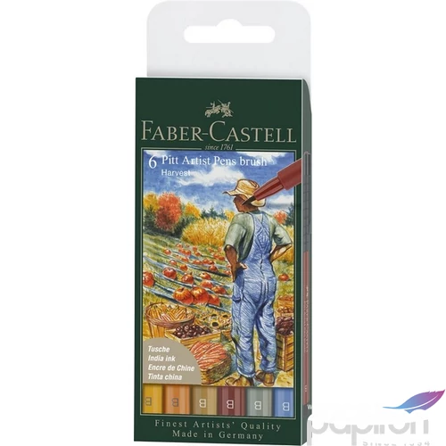 Faber Castell művész filctoll 6db-os PITT Brush "ARATÁS B-s hegyvastagság