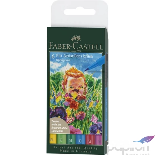 Faber Castell művész filctoll 6db-os PITT Brush TAVASZ B-s hegyvastagság