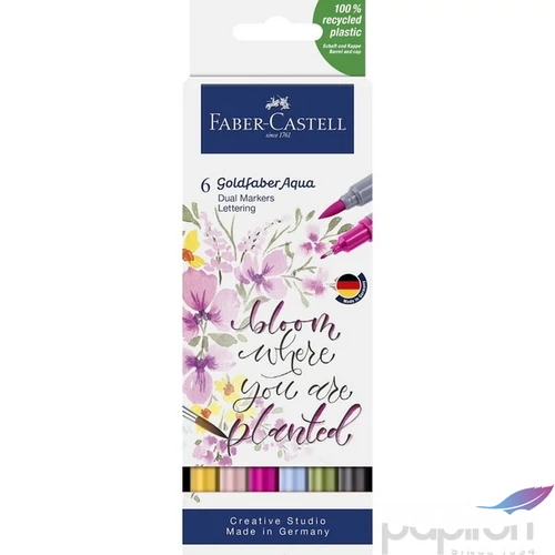 Faber Castell művész filctoll AG-Kétvégű aquarell filctoll 6db-os FELÍRAT Goldfaber Aqua
