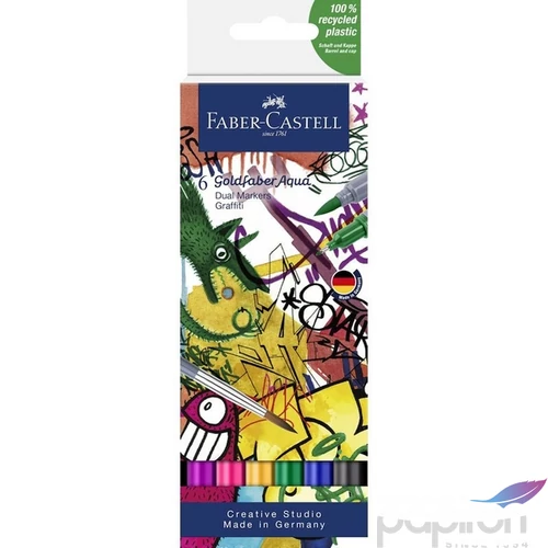 Faber Castell művész filctoll AG-Kétvégű aquarell filctoll 6db-os GRAFFITI Goldfaber Aqua