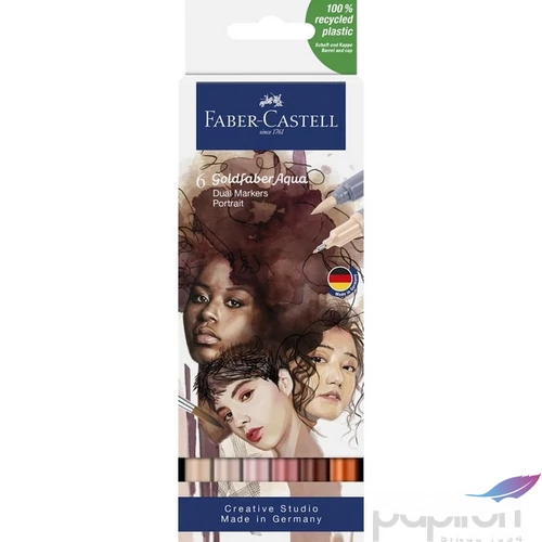 Faber Castell művész filctoll AG-Kétvégű aquarell filctoll 6db-os PORTRÉ Goldfaber Aqua