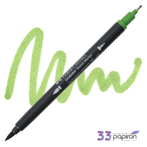 Faber Castell művész filctoll AG-Kétvégű aquarell filctoll earth green yellowish 168 FC164860