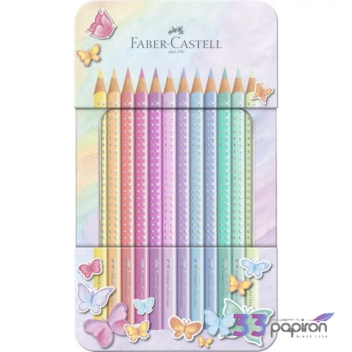 Faber Castell színes ceruza 12db-os SPARKLE pasztell fém dobozban