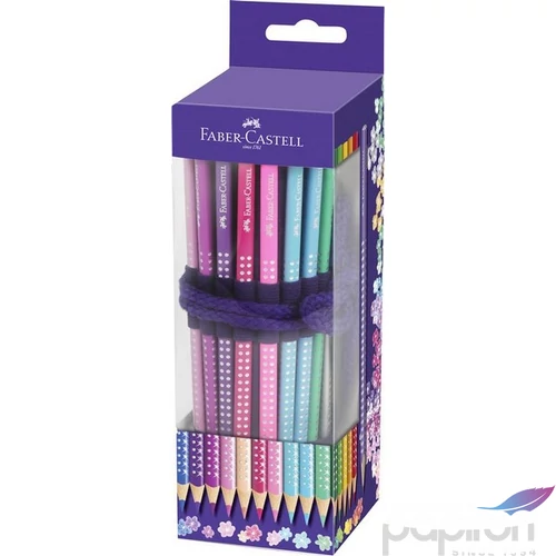 Faber-Castell színes ceruza 20db SPARKLE + SPARKLE lila grafitcer Sleeve mini hegyező tekercses tolltartób