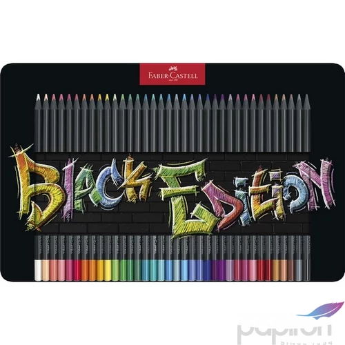 Faber Castell színes ceruza 36db-os Black Edition fekete test fém dobozban