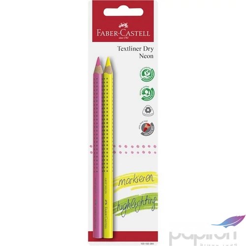 Faber Castell szövegkiemelő készlet 2db-os GRIP Jumbo neon BL. 100-102-384
