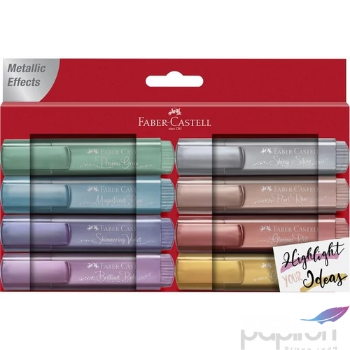 Faber Castell szövegkiemelő Textliner 1546 8db-os készlet metál 154689