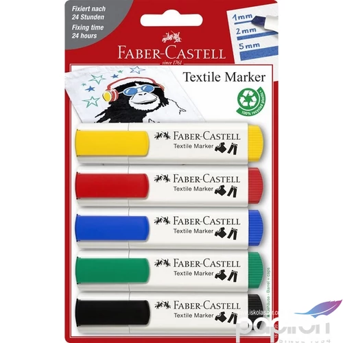 Faber-Castell textilfilc 5db standard szinek BL. 159520