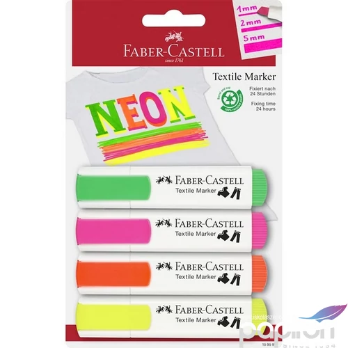 Faber Castell textilfilc készlet, 4db-os neon színek