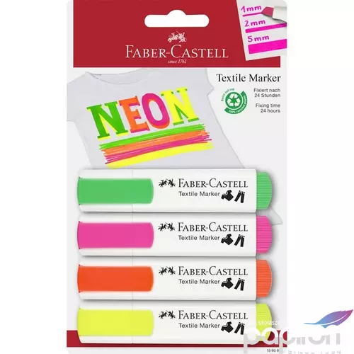 Faber Castell textilfilc készlet, 4db-os neon színek 