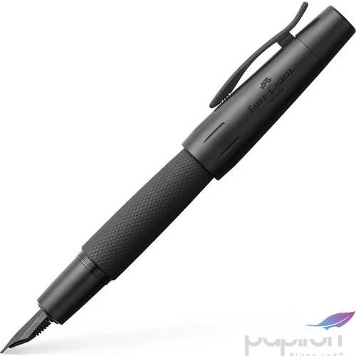 Faber-Castell töltőtoll E-motion galvanizált aluminium test "Pure Black" F 148621