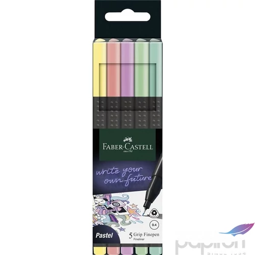 Faber Castell tűfilc készlet 5db-os 0,4mm GRIP pasztell