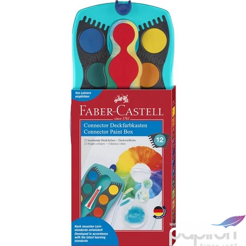 Faber Castell vízfesték 12db-os összeilleszthető türkiz+tempera