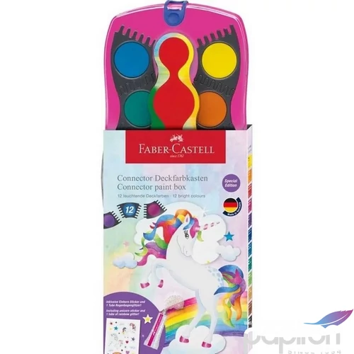 Faber Castell vízfesték 12db-os, összeilleszthető unikornisos